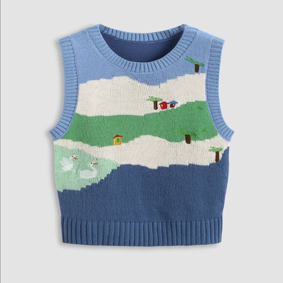 Cider Sweaters - Cider Blue Colorblock Knit Vest